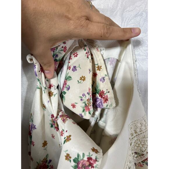 Whirlaway Frocks Vintage Blouse 16WP PETITE Wide Lace Collar Floral Cottage - Picture 10 of 13